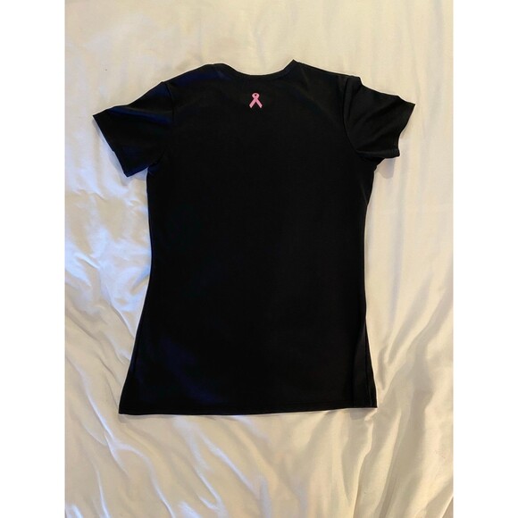 Under Armour T Shirt Size XS Top Womens  Dry Fit Black Breast Cancer Shirt - Picture 9 of 9